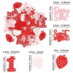 100 Pcs Strawberry Confetti, Happy Birthday Colorful Paper Scraps Strawberry …