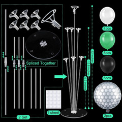 Golf Party Balloons Stand Kit 2 Sets Silver Green Black White Balloons Centerpie