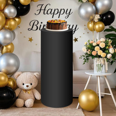 Black Cylinder Pedestal Stand Cover 1 Pcs, Mix and Match Colors as You Like, Spa