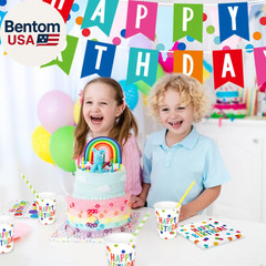 Happy Birthday Decorations: Happy Birthday Party Supplies Set with Birthday Dots