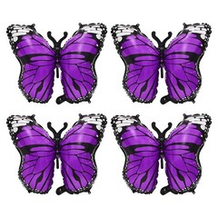 Purple Charming 4 Pack Butterfly Party Balloons, 28 Inches Girls Fairy Wings …
