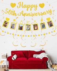 50Th Wedding Anniversary Party Decoration Set – «Happy 50Th Anniversary» Banner,