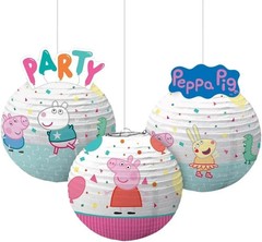 Peppa Pig Party Decor Paper Lanterns – 15 Pieces – NEW