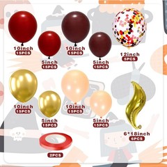 ZXSWEET Wizard School Balloons Party Decorations Red Golden Glitter Dot Circle