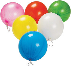 Fun-Filled Balloons Neon Punch Balls with Rubber Band Handle(12Piece 18″)-Assort