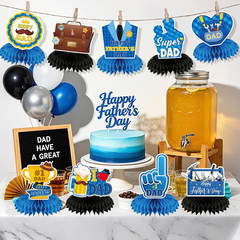 9 Pcs Father’S Day Decorations, Double Sided Happy Fathers Day Honeycomb