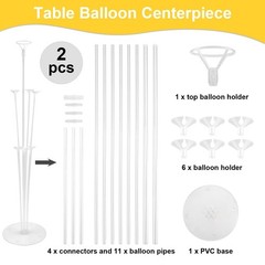 Balloon Column Kit Set of 2, 2 Set Balloon Table Stands, 6.56 Ft Reusable Met…