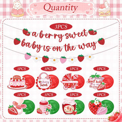 Strawberry Baby Shower Decorations – a Berry Sweet Baby Is on the Way Banners