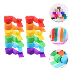12Pcs Birthday Streamers Paper Decorations Assorted Color Crepe Party Streamers