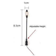 10 X OO / HO Gauge Led Street Light Model Train Railway Path Lamp Post 1:87