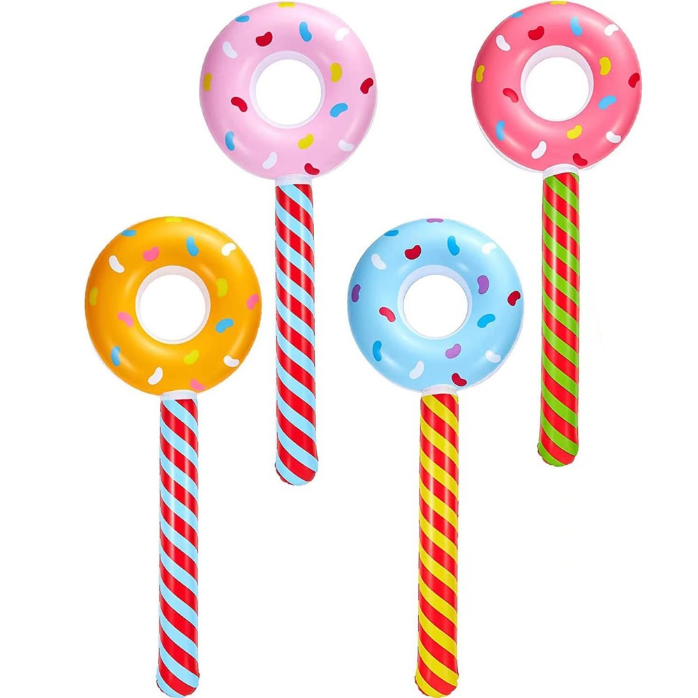 4 Pcs Candyland Birthday Party Decorations Inflatable 33 Inch Lollipop Stick …