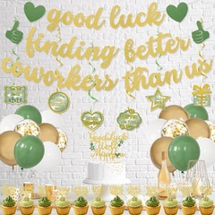 Coworker Farewell Decorations, Green Gold Good Luck Finding Better Coworkers …