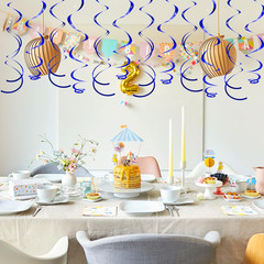 30 Pcs Blue Hanging Swirls Decorations Swirl Party Decorations Plastic Party Str