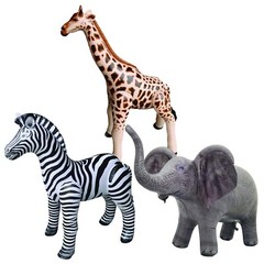 Jet Creations Life on Earth Wildlife Safari Inflatable, 3-PK, Giraffe, Zebra,…