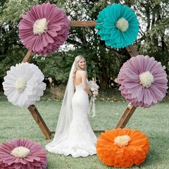 5 Pcs 30» 24» Gaint Boho Tissue Paper Flowers Decoration Large Hanging Tiss…