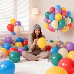 Boho Rainbow Balloons,Light Purple Blue Colorful Balloons Assorted Multi Color