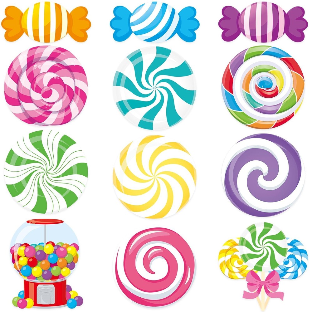 120 PCS Christmas Candy Bulletin Board Cutouts Peppermint Lollipop Decor