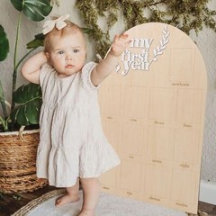Baby 1st Birthday Party Decoration My First Year Monthly Photo Board Milestone
