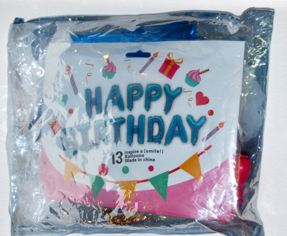 New Metallic Blue Birthday Balloons & Party Decoration Supplies Kit