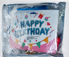 New Metallic Blue Birthday Balloons & Party Decoration Supplies Kit