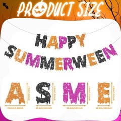 Happy Summerween Banner with 2 Pack Foil Curtain Summer Halloween Party Decor…