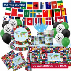 160 Pcs World Flags Party Supplies,International Party Decorations Set with Coun