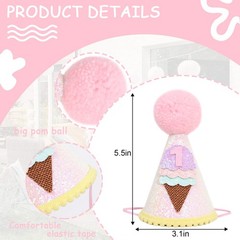 Ice Cream 1st Birthday Cone Hat – Sweet One First Birthday Hat, Ice Cream 1st…