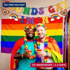 Pride Decorations Banner Hanging Swirls Sounds Gay I’M IN Glitter Banner Love is