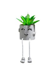 IUYYPU Artificial Succulents in 3.54 x 3.15 x 2.95 inch, Grey Smiley Face