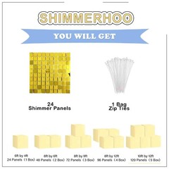 Shimmer Wall Backdrop – 24pcs Decorations Panel | Wedding, Birthday, Annivers…