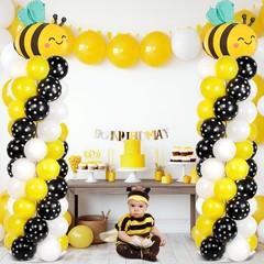 2 Sets Bee Birthday Party Balloon Column Stand Kit With 102 Bumble Bee Foil 5…