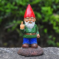 Resin Garden Gnome Statue with Humorous Design for Indoor Outdoor Decor