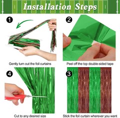 2 Pack Football Party Decorations, 3.28 FT x 7.05 FT Tinsel Backdrop, Brown Gree
