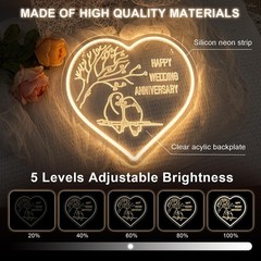Lucunstar Wedding Neon Sign Happy Anniversary LED Sign for Wall Decor Valenti…