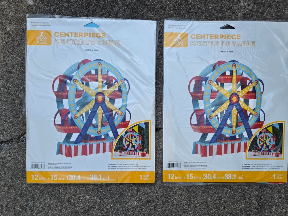 2 Pack 3D Ferris Wheel Table Centerpiece 12″x15″ Carnival-Themed Party Decoratio