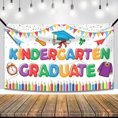 Kindergarten Graduation Backdrop – 72×44 Inch | Grad Backdrop | Kindergarten Gr
