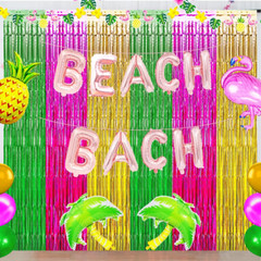 Luau Hawaiian Party Decorations, Flamingo Party Decorations, Green Rose Red
