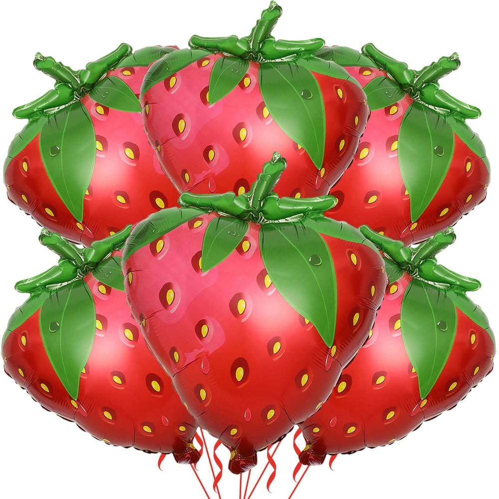 6 Pack Gaint Strawberry Balloons 23 Inch Cute Strawberry Balloons for Cute Be…