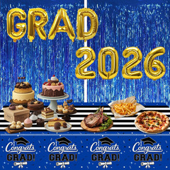 7-Pack Graduation Party Decorations Set, 3 Blue Graduation