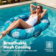 SLOOSH Inflatable Pool Floats Adult Comfortable Fabric Floating Lounge Chairs