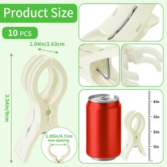 10 Pack Balloon Arch Clips for Backdrop, 3.5 Inch White Spring Clamp | Plastic B