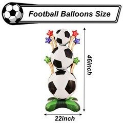 2 Pcs Soccer Balloons Set, Self Standing Soccer Foil Balloons for Sports Them…