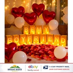 Elegant Light Up Letters with LED Lights and Decorative Rose Petals for Parties