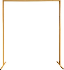 6.5FT Balloon Arch Stand – Gold Square Metal Backdrop for Wedding, Party Decor