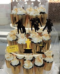 24pcs Paparazzi Party Decorations Red Carpet Cupcake Toppers Movie Theme Deco…