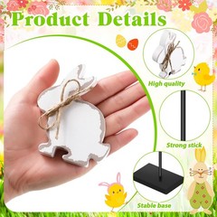 Easter Decorations Standing Rabbits Bunny Wooden Signs Indoor Tabletop Gift