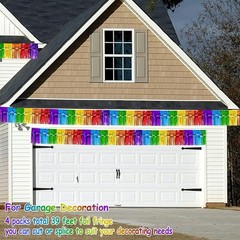 Rainbow Foil Fringe Garland & Tinsel Streamers for Parties, 39 Ft Total Length