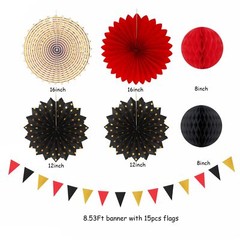 Red-Black Gold Casino Theme Party-Decorations – 20pcs Game Night Paper Lanter…