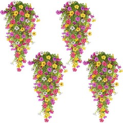 Plastic and Silk Eucalyptus Hanging Plant Garland 78cm Violet for Home Decor