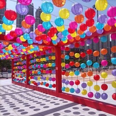 8/12/16Inch Multicolor Round Paper Lantern Chinese Lanterns Ball Wedding Party